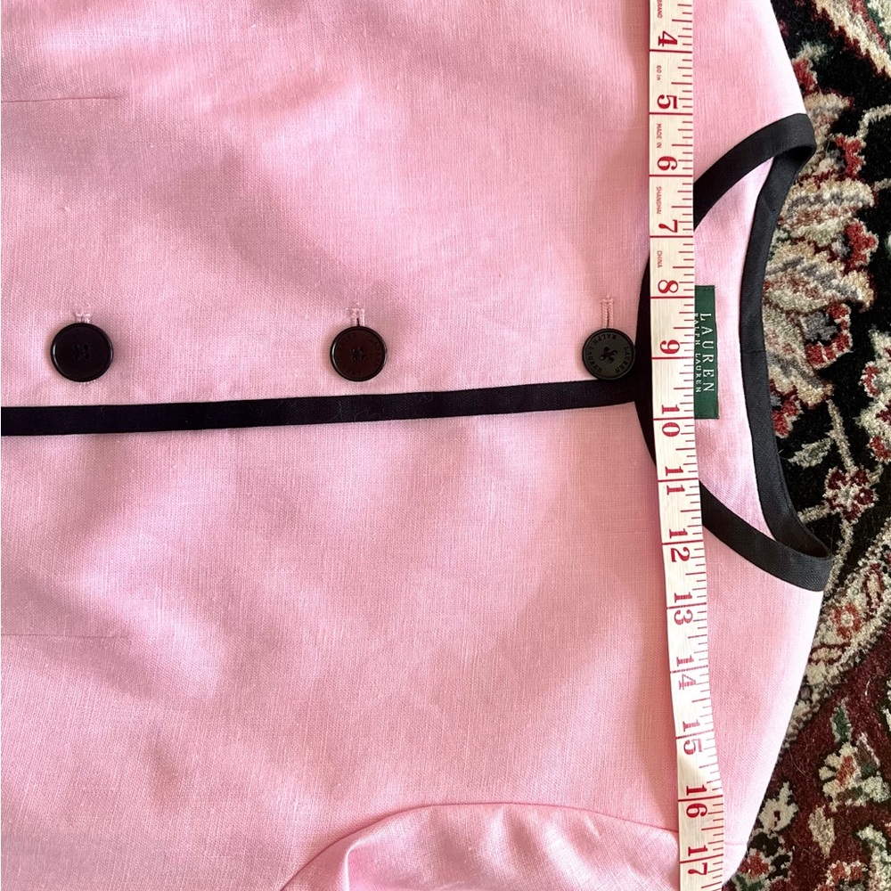 Stunning Pink & Black Ralph Lauren Jacket, Size 10, 100% Linen-Lined, Excel Cond - Picture 5 of 14